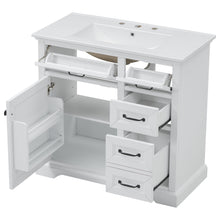 Load image into Gallery viewer, 36" Bathroom Vanity With Sink, 2 Tip-Out Drawers, Soft Close Hinges

