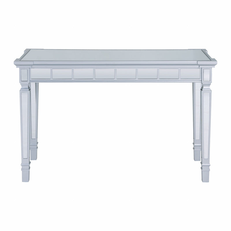 Mirrored Writing Desk With Two Drawers - Silver