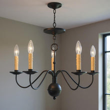 Load image into Gallery viewer, 13'' Five Light Dimmable Chandelier With Shades - Black
