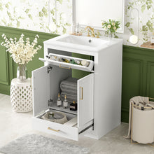 Load image into Gallery viewer, Modern Bathroom Vanity With Integrated Ceramic Sink, 2 Door Cabinet With Tip-Out Drawer

