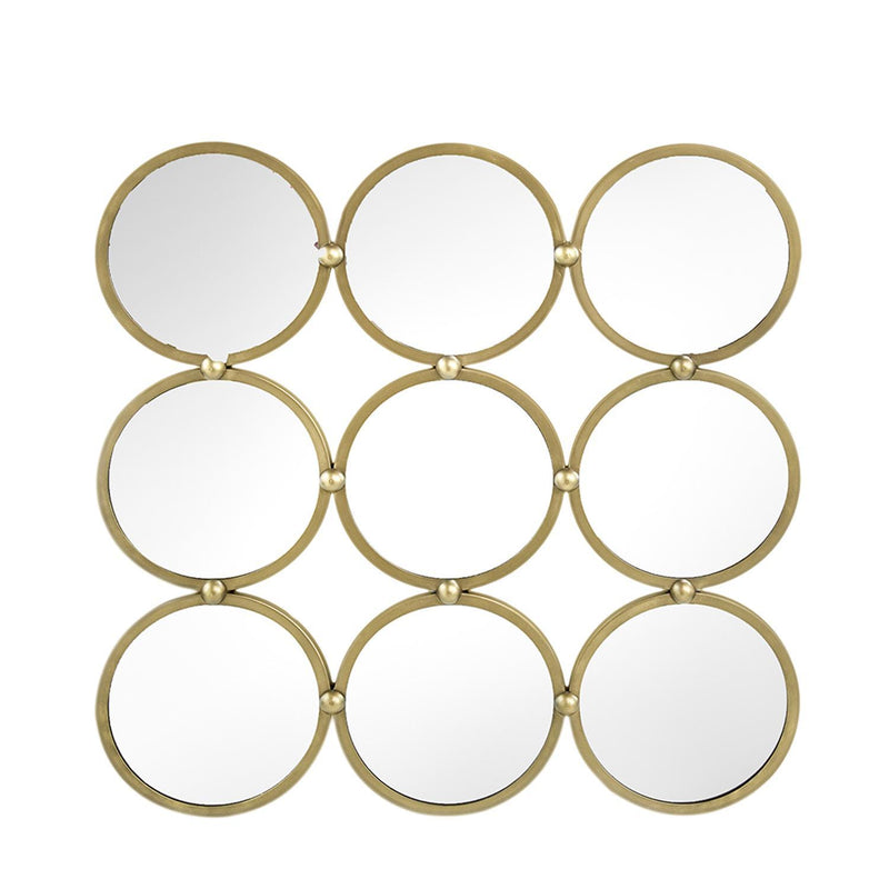27" Square Iron Framed Accent Mirror - Gold