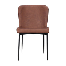 Load image into Gallery viewer, Slipcovered Upholstered Faux Leather Dining Side Chairs (Set of 2) - Brown
