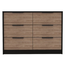 Load image into Gallery viewer, Six Drawer Double Dresser - Brown And Black
