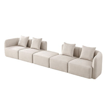Load image into Gallery viewer, L-Shaped Modular Sectional Sofa With Ottoman, Living Room Furniture Set - Beige
