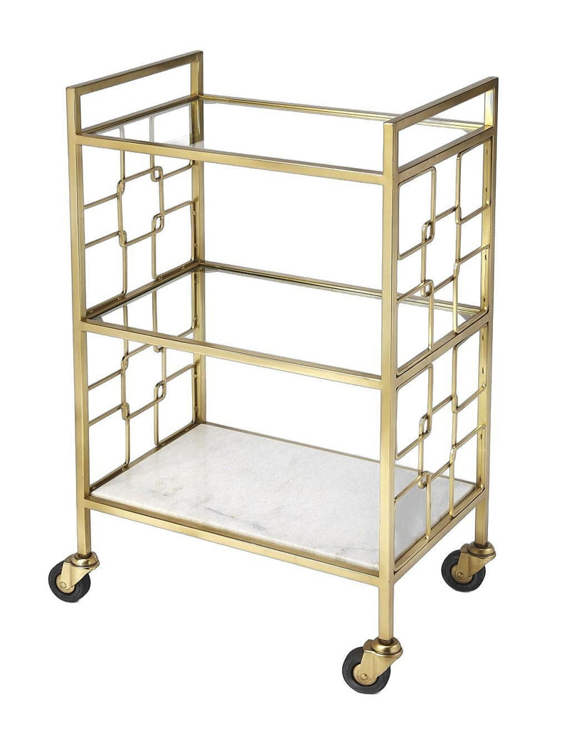 Polished Bar Cart - Gold