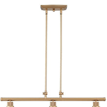Load image into Gallery viewer, Kitchen Island Three Light Metal Seeded Glass Dimmable Chandelier With Shades - Gold
