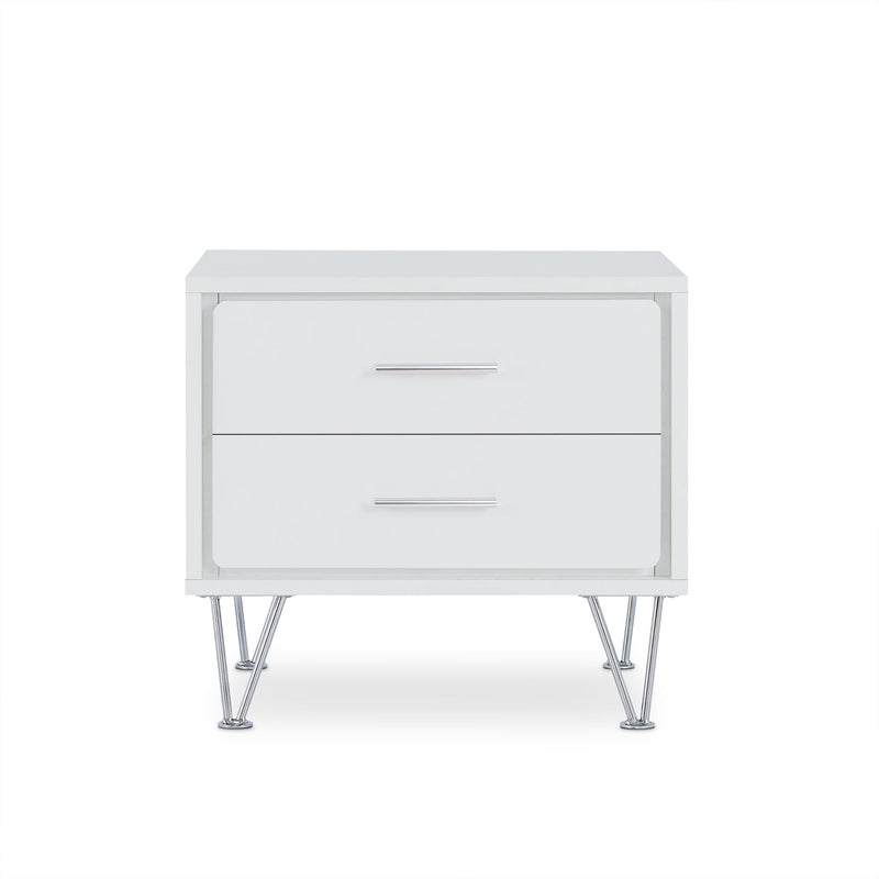 Nightstand With Manufactured Wood Top - White