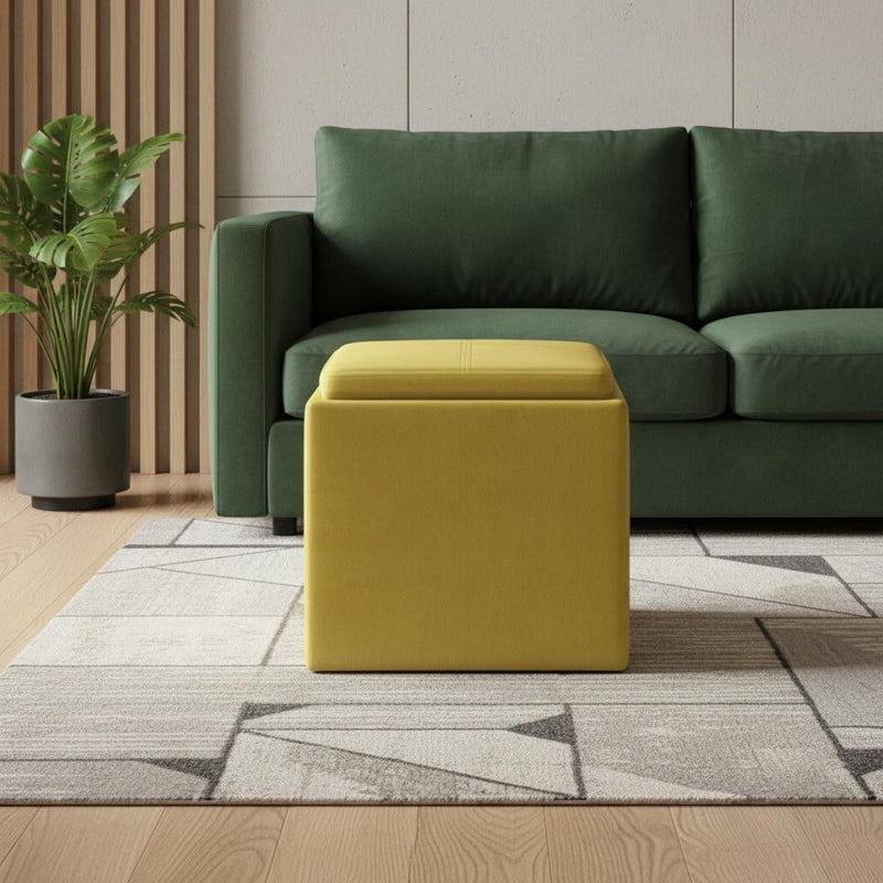 Upholstery Storage Ottoman - Yellow