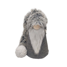 Load image into Gallery viewer, Fabric Christmas Santa Standing Gnome - Gray / White
