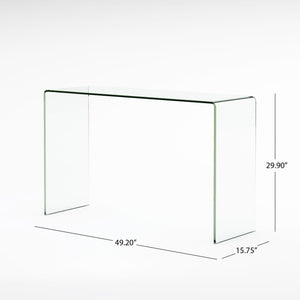 Cadyn - Tempered Glass Console Table Sleek Design - Clear