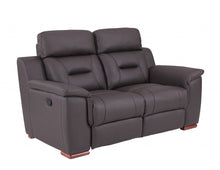 Load image into Gallery viewer, Faux Leather Manual Reclining Love Seat - Brown
