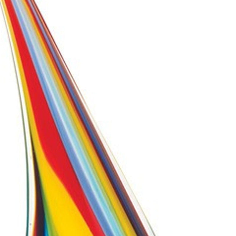 Murano Sailboat Tabletop Sculpture - Clear / Red / Blue