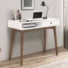Load image into Gallery viewer, 1 Drawer Writing Desk, Compact Size For Home Office - White
