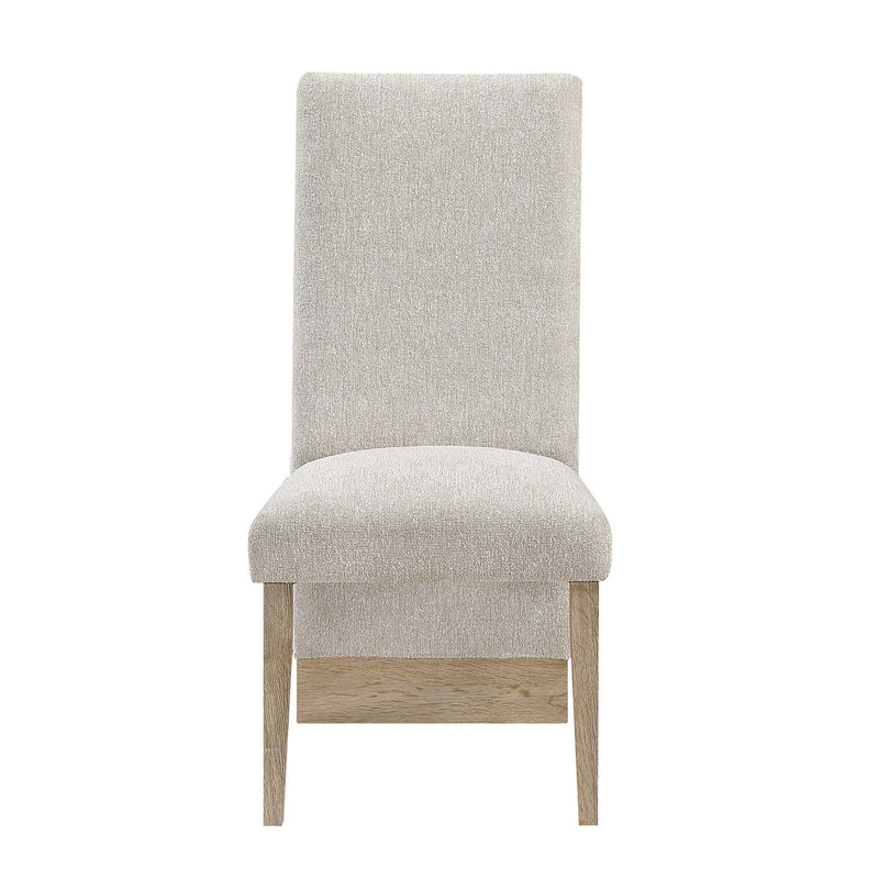 Upholstered Fabric Dining Side Chairs (Set of 2) - Beige / Natural