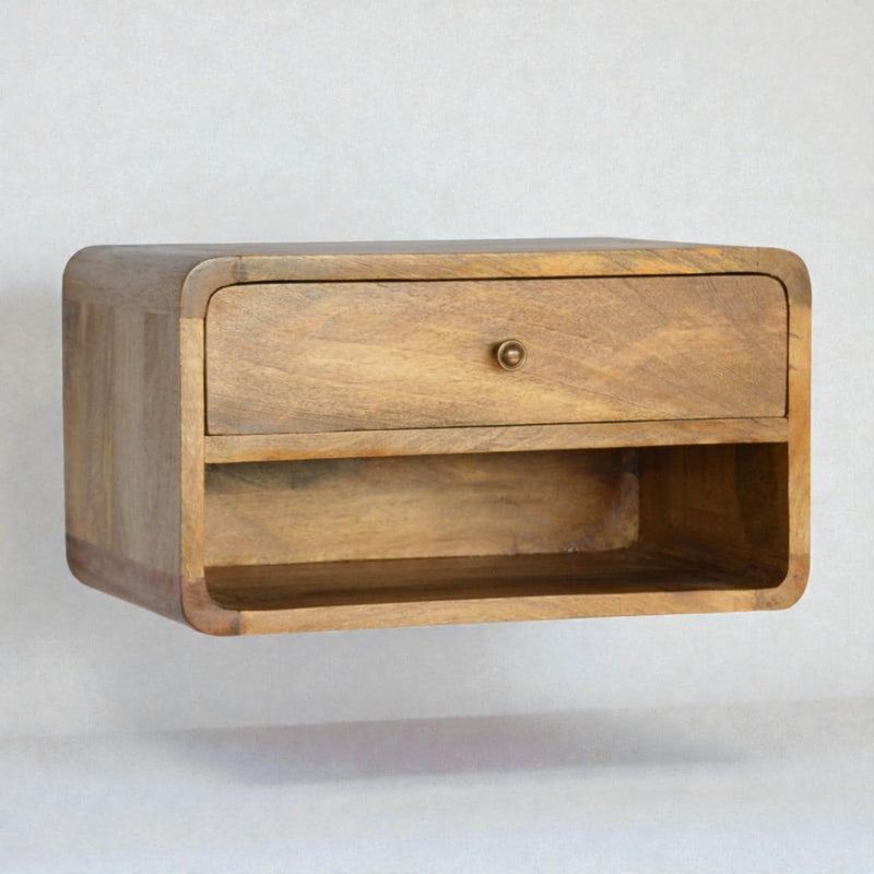 18" Wood One Drawer Floating Nightstand - Oak