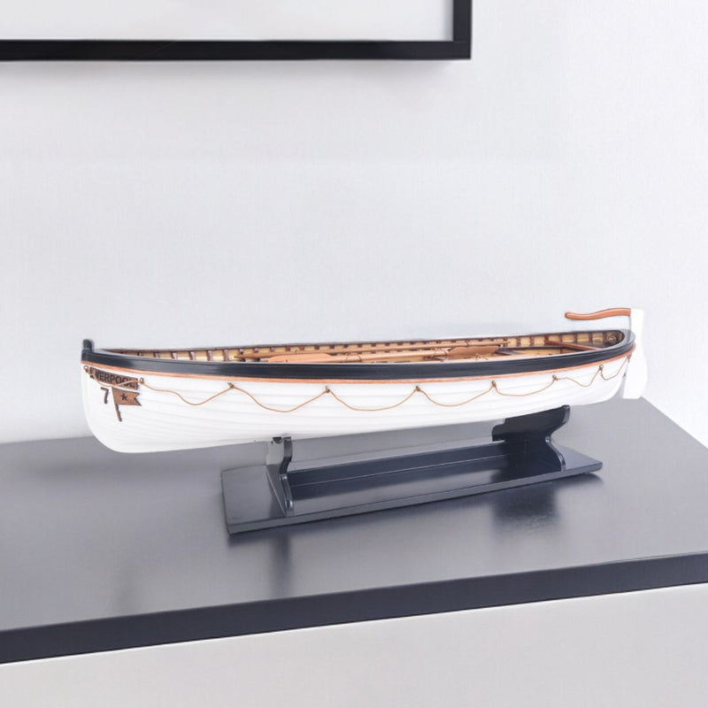 Hand Painted RMS Titanic Lifeboat No.7 Model Boat - Brown / White