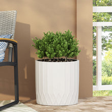 Load image into Gallery viewer, Planter With Subtle Pleated Design - Antique White
