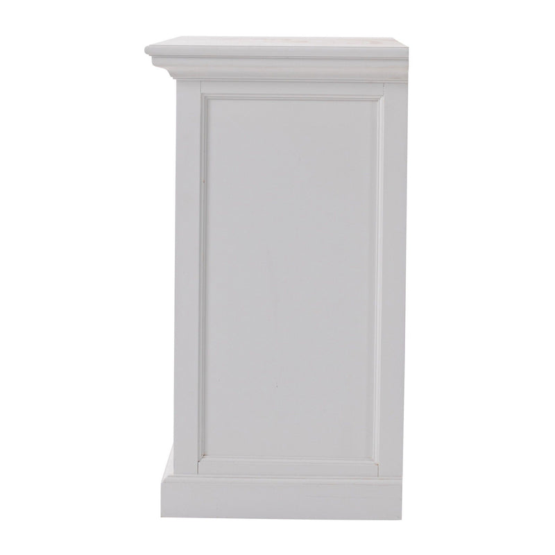 Classic Large Three Drawer Nightstand - White