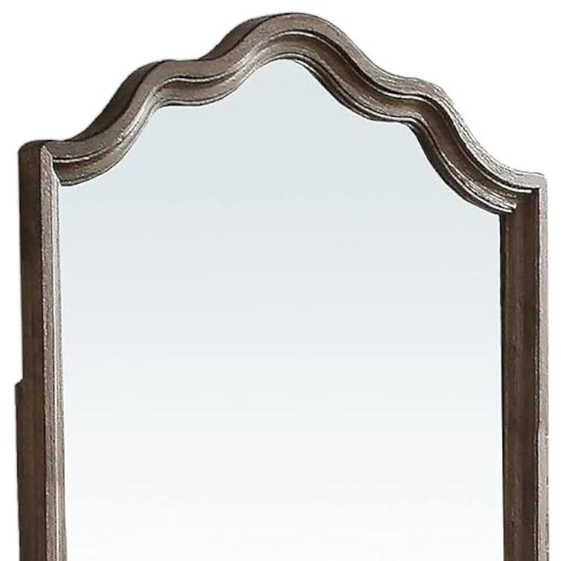Distressed Finish Beveled Wall Mirror - Gray
