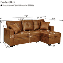 Load image into Gallery viewer, Sectional Sofa With Pull Out Bed, Reversible Chaise
