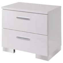 Load image into Gallery viewer, 23" Two Drawers Mirrored Nightstand - White
