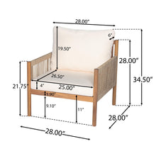 Load image into Gallery viewer, Modern Outdoor Woven Lounge Chair With Solid Wood Frame - Teak
