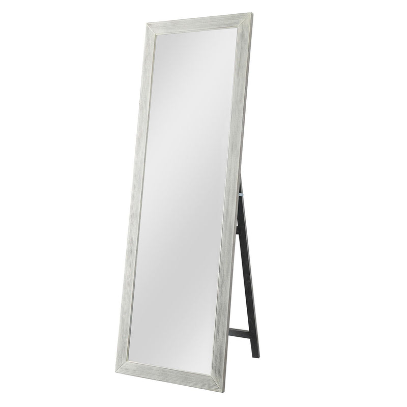 Brushed Wooden Mirror - White