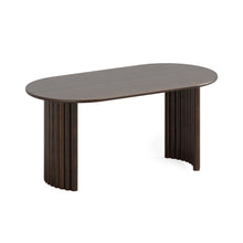Load image into Gallery viewer, 67" Solid Wood Double Pedestal Base Oval Dining Table - Walnut

