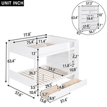 Load image into Gallery viewer, Full over Full Bunk Bed With 2 Drawers and Multi-layer Cabinet, White
