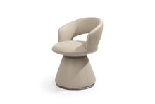 Load image into Gallery viewer, Faux Leather Steel Open Back Swivel Dining Arm Chair - Gray
