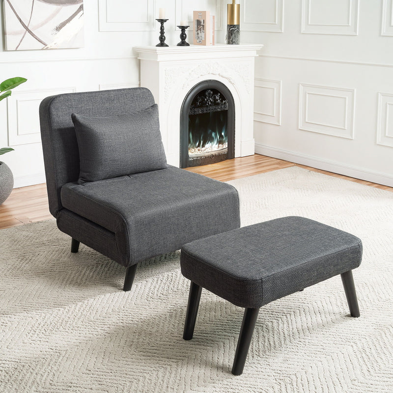 3 In 1 Foldable Chaise Lounge With Adjustable Backrest