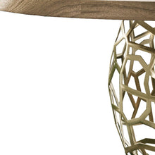 Load image into Gallery viewer, 63" Rounded Solid Wood And Iron Pedestal Base Dining Table - Brown
