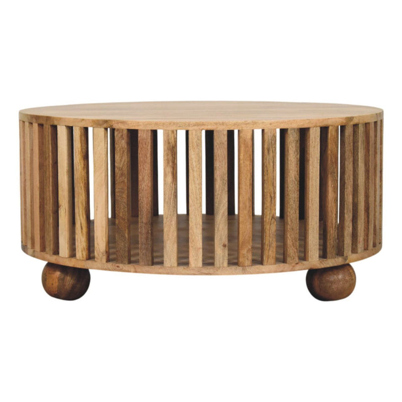 Solid Wood Round Coffee Table - Oak