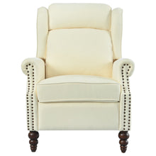 Load image into Gallery viewer, Push Back Recliner Chair Upholstered Recliner Armchair With Classic Wing Back And Solid Gourd-Shaped Legs
