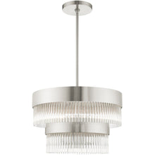 Load image into Gallery viewer, 23" Five Light Dimmable Chandelier With Shades - Nickel

