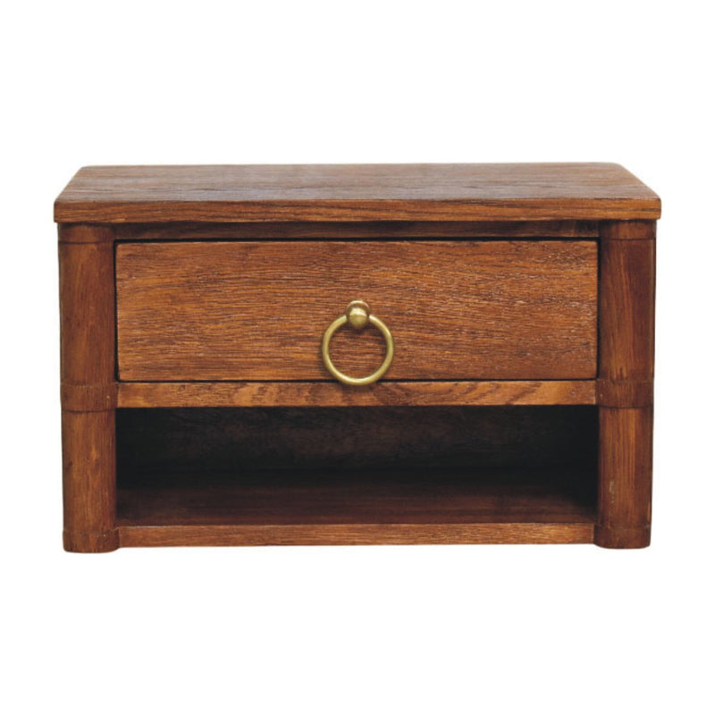 Solid Wood One Drawer Floating Nightstand (731537) - Oak