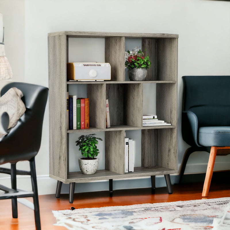 Seven Tier Cube Bookcase - Light Gray