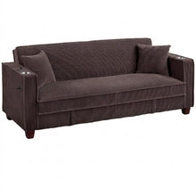 Load image into Gallery viewer, Modern Convertible Sofa With Hidden Storage USB Port, Cup Holder
