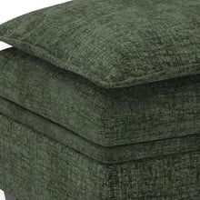 Load image into Gallery viewer, Chenille Storage Ottoman - Green / Black
