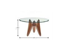 Load image into Gallery viewer, 59" Rounded Glass And Solid Manufactured Wood Pedestal Base Dining Table - Clear

