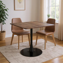 Load image into Gallery viewer, 35" Square Steel Pedestal Base Dining Table - Brown
