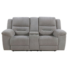 Load image into Gallery viewer, Sebring - Upholstered Manual Reclining Loveseat With Center Storage Console - Gray
