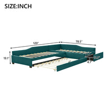 Load image into Gallery viewer, Upholstered Double Daybed With Trundle And Drawer
