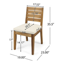 Load image into Gallery viewer, Outdoor Armless Dining Chair With Cushions (Set of 2) - Natural / Beige
