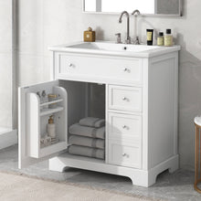 Load image into Gallery viewer, Bathroom Vanity With Sink Top, Cabinet With Door And 2 Drawers - White
