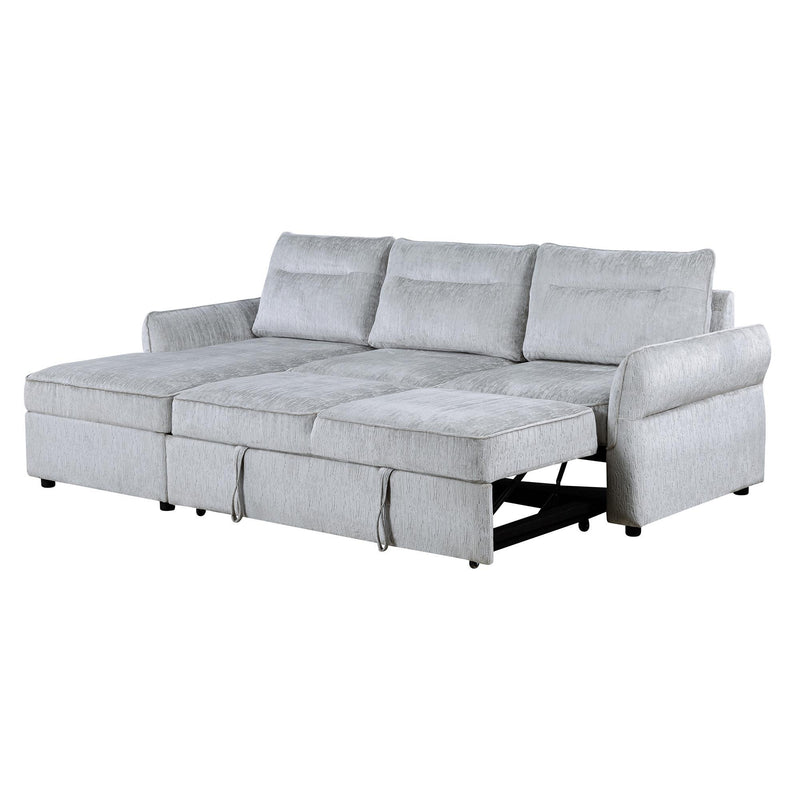 Upholstered Sleeper Right Sofa - Gray