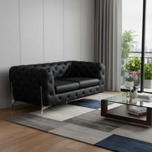 Load image into Gallery viewer, Italian Leather Loveseat - Black
