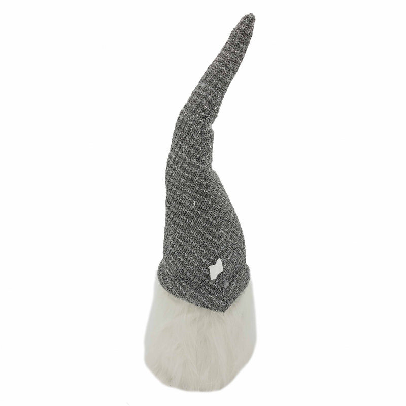 Fabric Christmas Standing Gnome Tabletop Sculpture - Gray