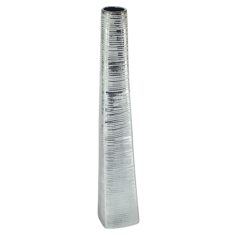 Striped Tapered Floor Vase (576735) - Silver