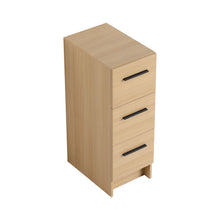 Load image into Gallery viewer, Slim Freestanding Bathroom Storage Cabinet, 3 Drawers - Light Oak
